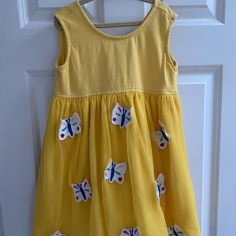 Hanna Andersson yellow tulle dress with butterflies